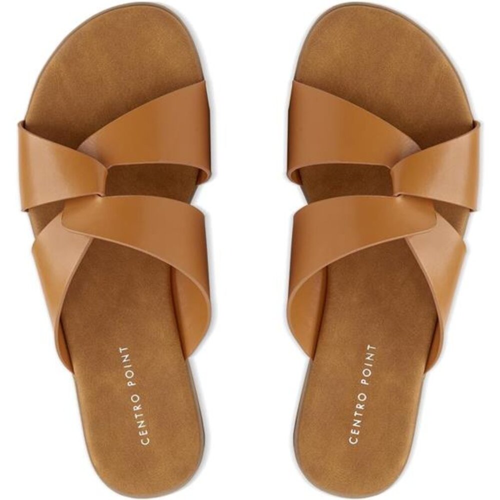Women's Open Toe Slip On Cross Strap Sandals